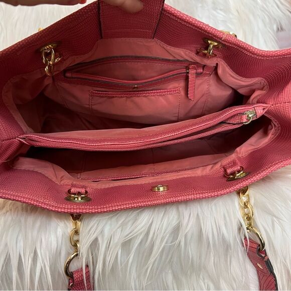 Liz Claiborne Purse Tote Pink Mauve Gold-tone Hardware 2 Handles - Picture 10 of 17